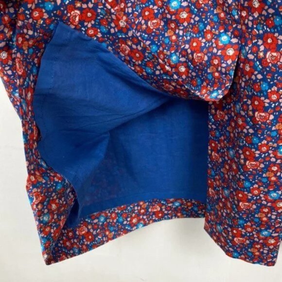 J.Crew x Liberty 10 Spaghetti Strap Dress Betsy Ann Floral Print Blue Red - Picture 10 of 13